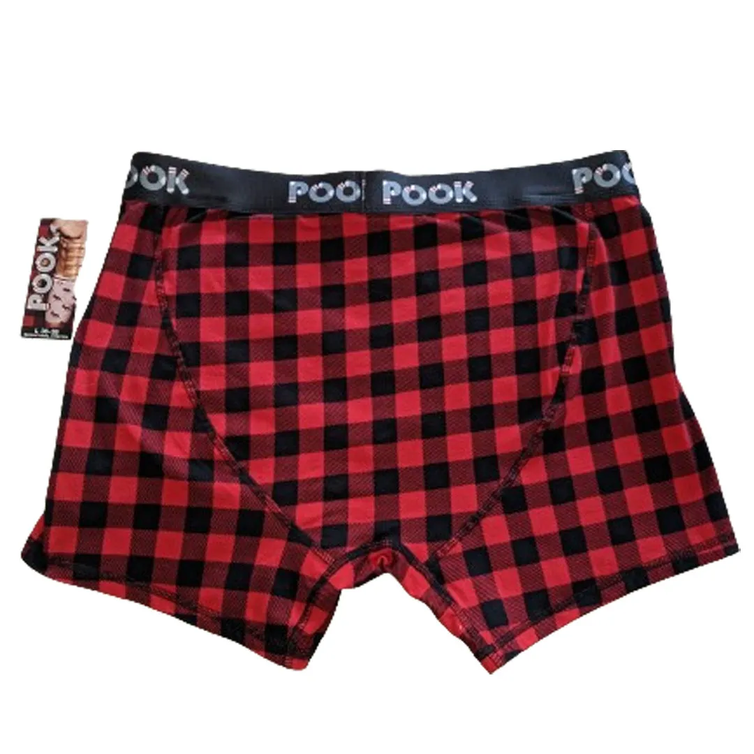 Pook Men's Red Plaid Boxers