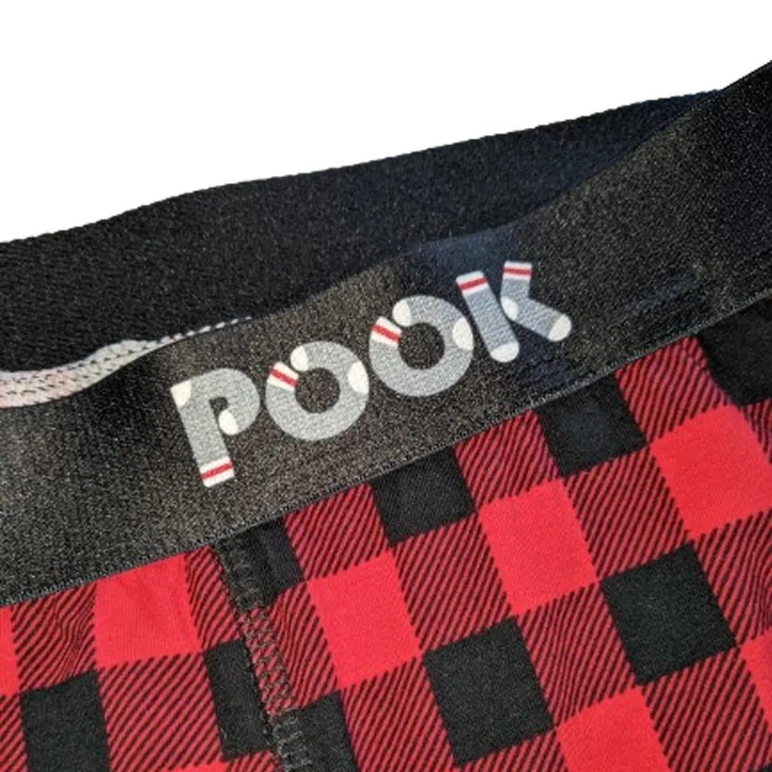 Pook Men's Red Plaid Boxers