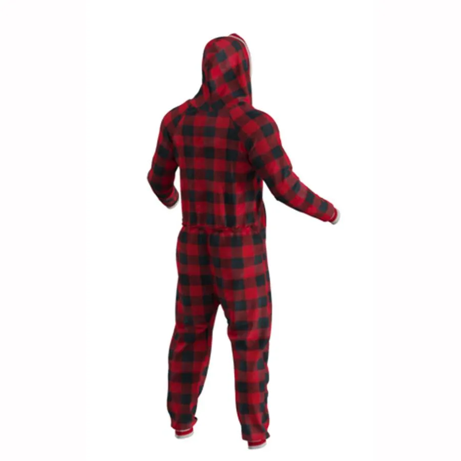 Pook Red Plaid Fleece Onesie