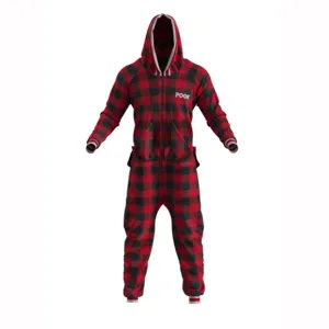 Pook Red Plaid Fleece Onesie