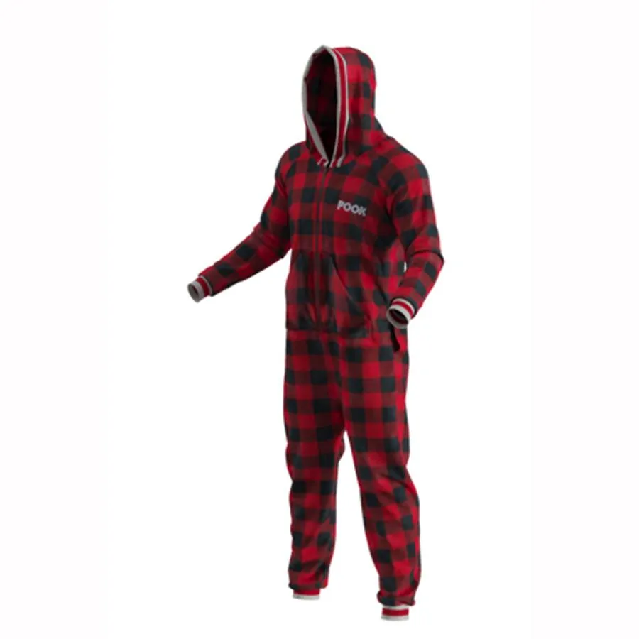 Pook Red Plaid Fleece Onesie