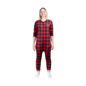 Pook Red Plaid Union Suit Onesie
