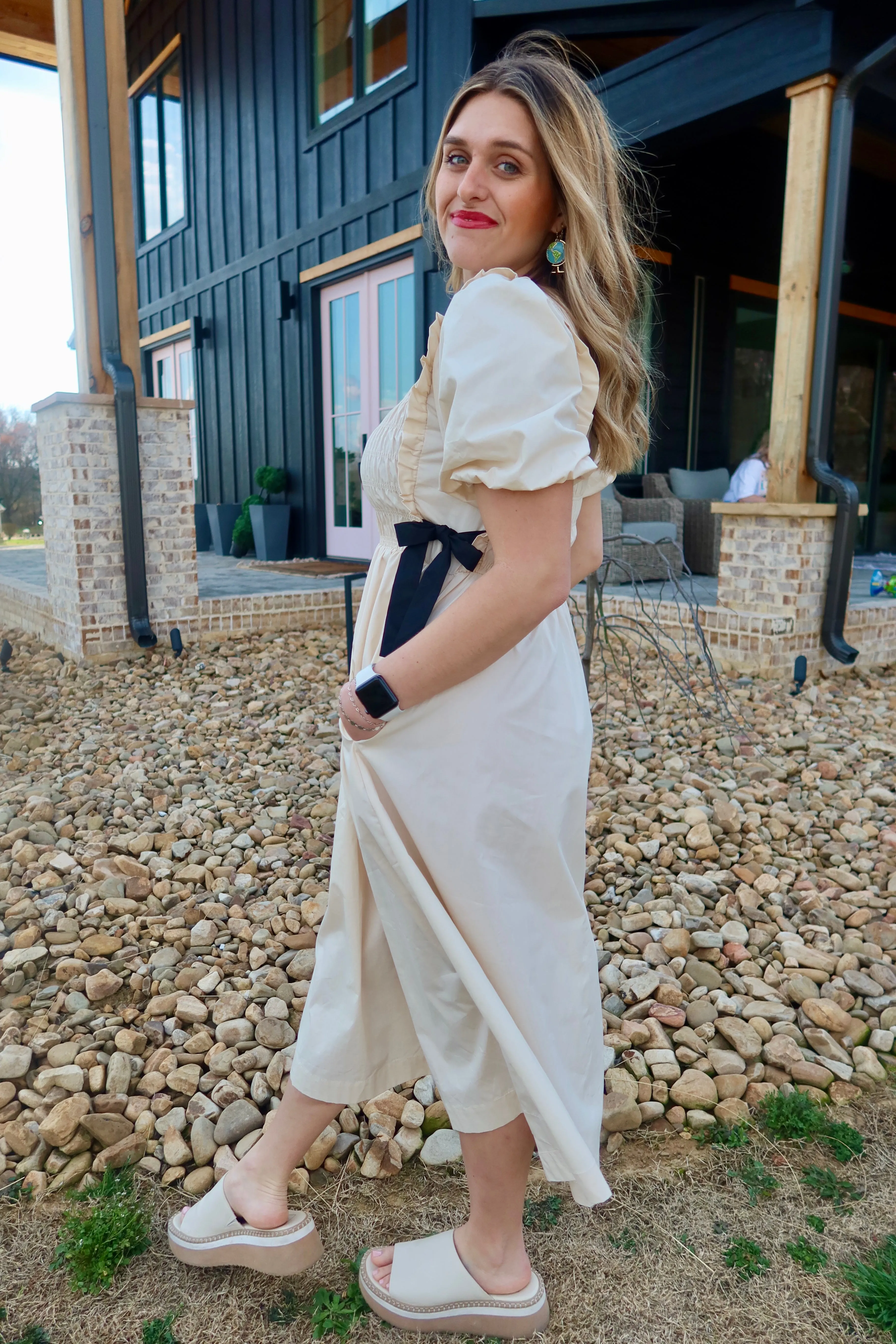 Poplin Smocked Blouse Dress