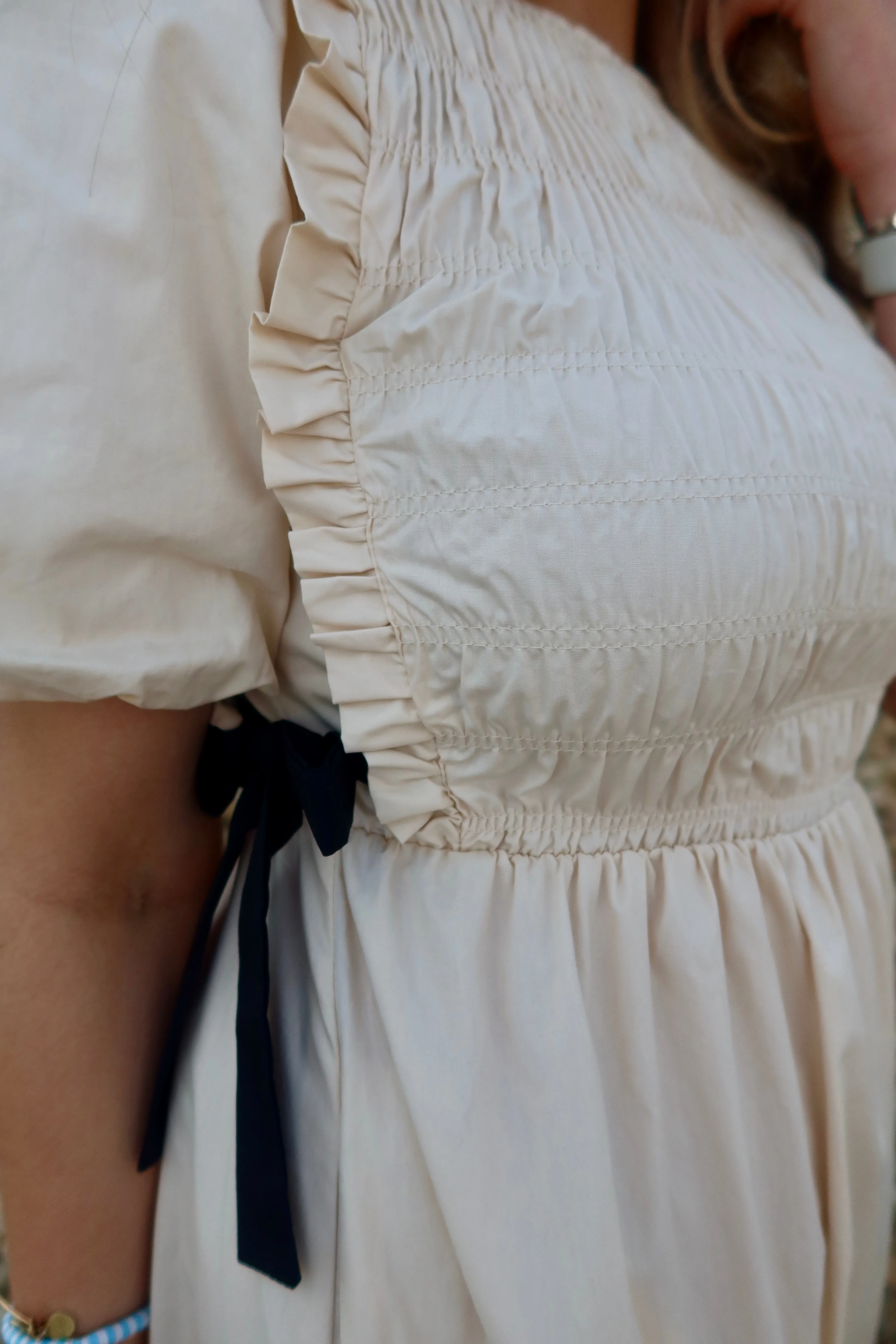 Poplin Smocked Blouse Dress