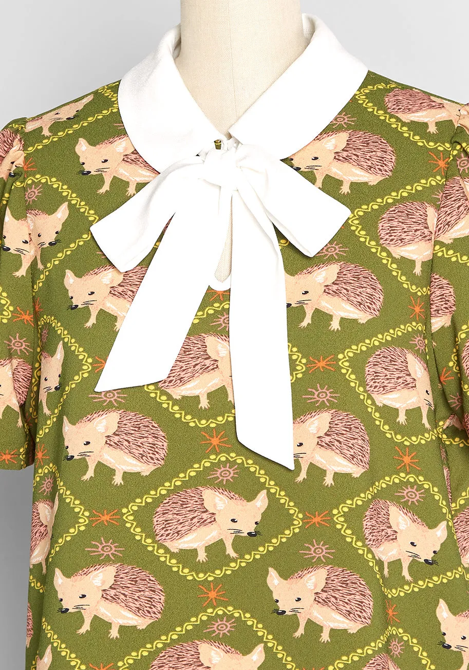 Positive First Impressions Tie-Neck Blouse
