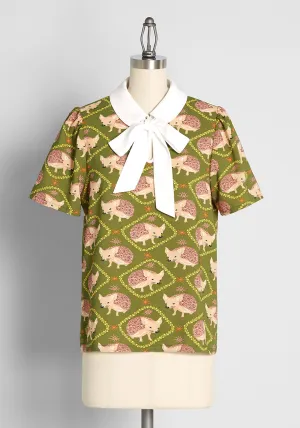 Positive First Impressions Tie-Neck Blouse
