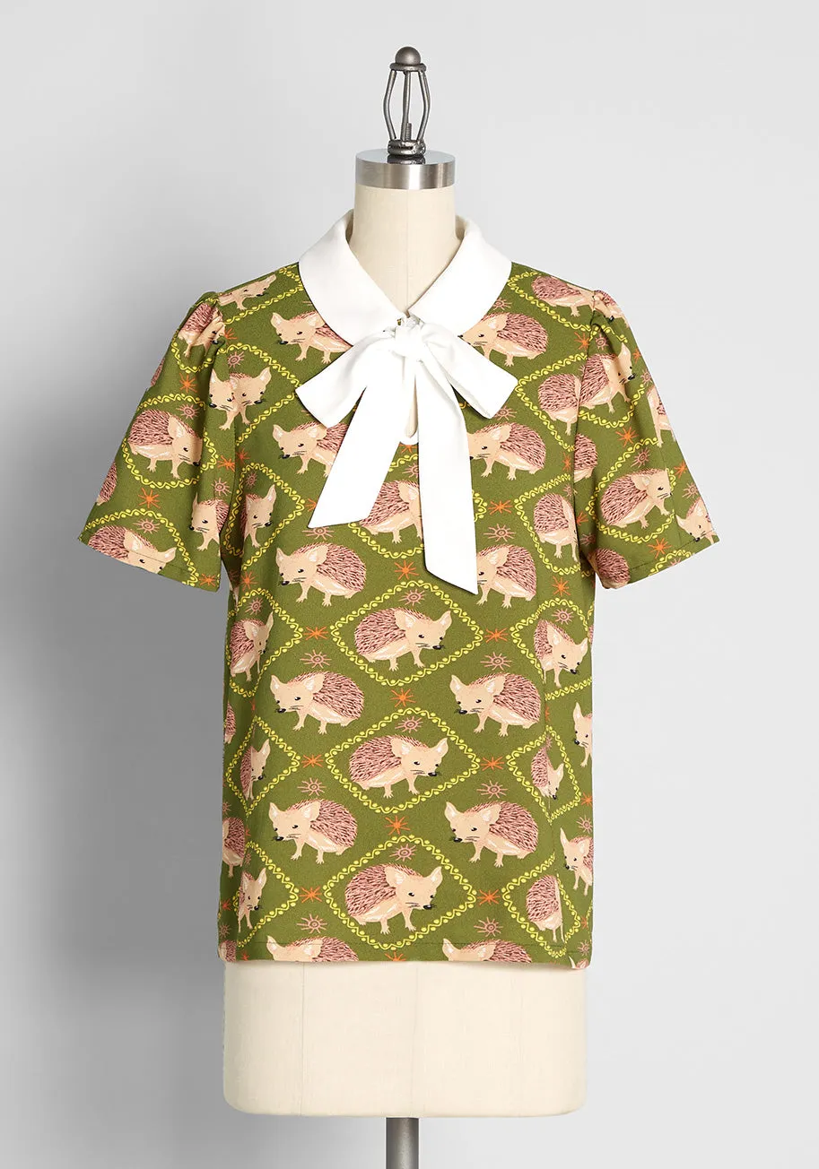 Positive First Impressions Tie-Neck Blouse