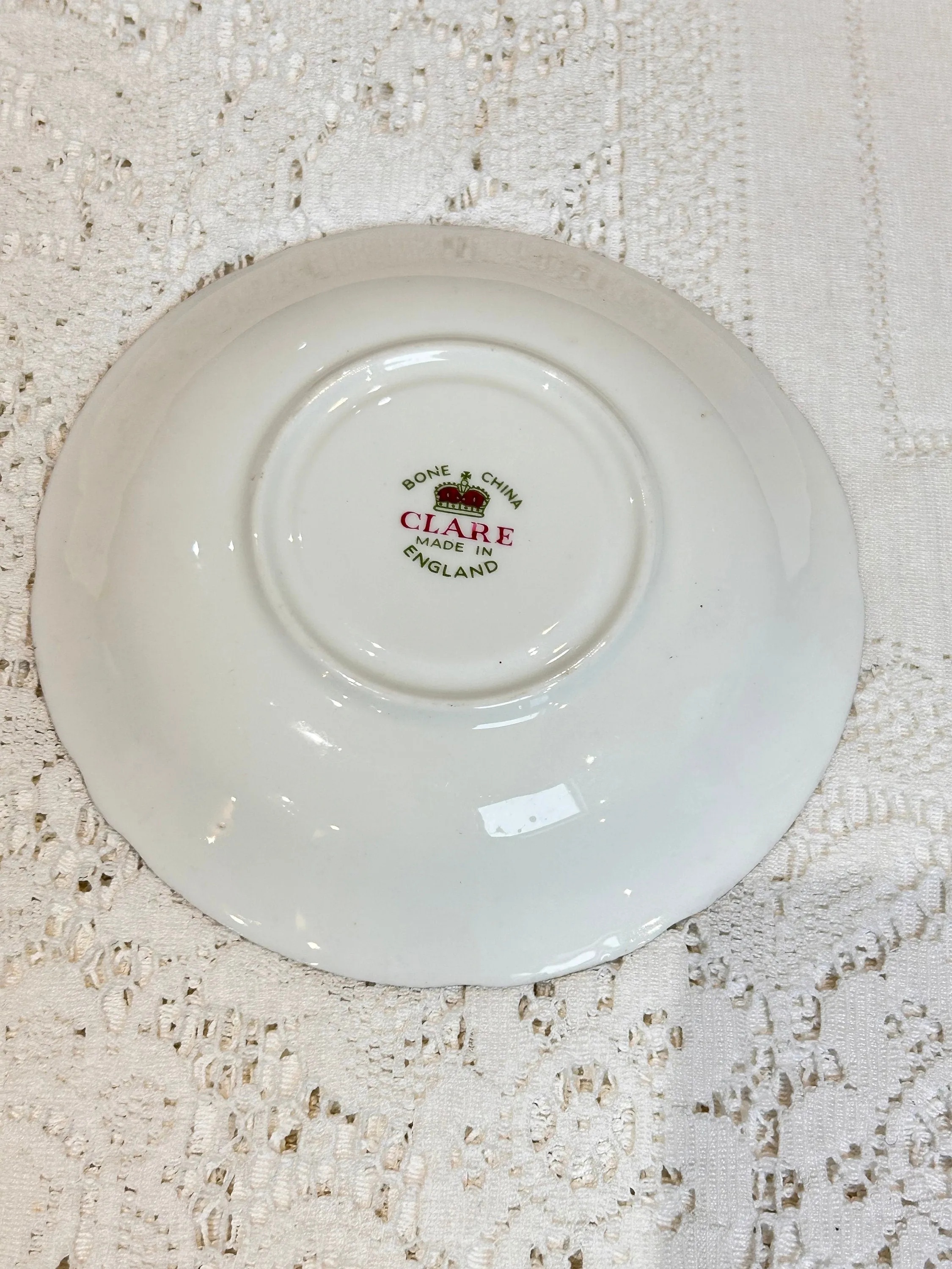 Pretty Vintage China Teacup Saucer Tea plate Clare England  - floral bouquet spray