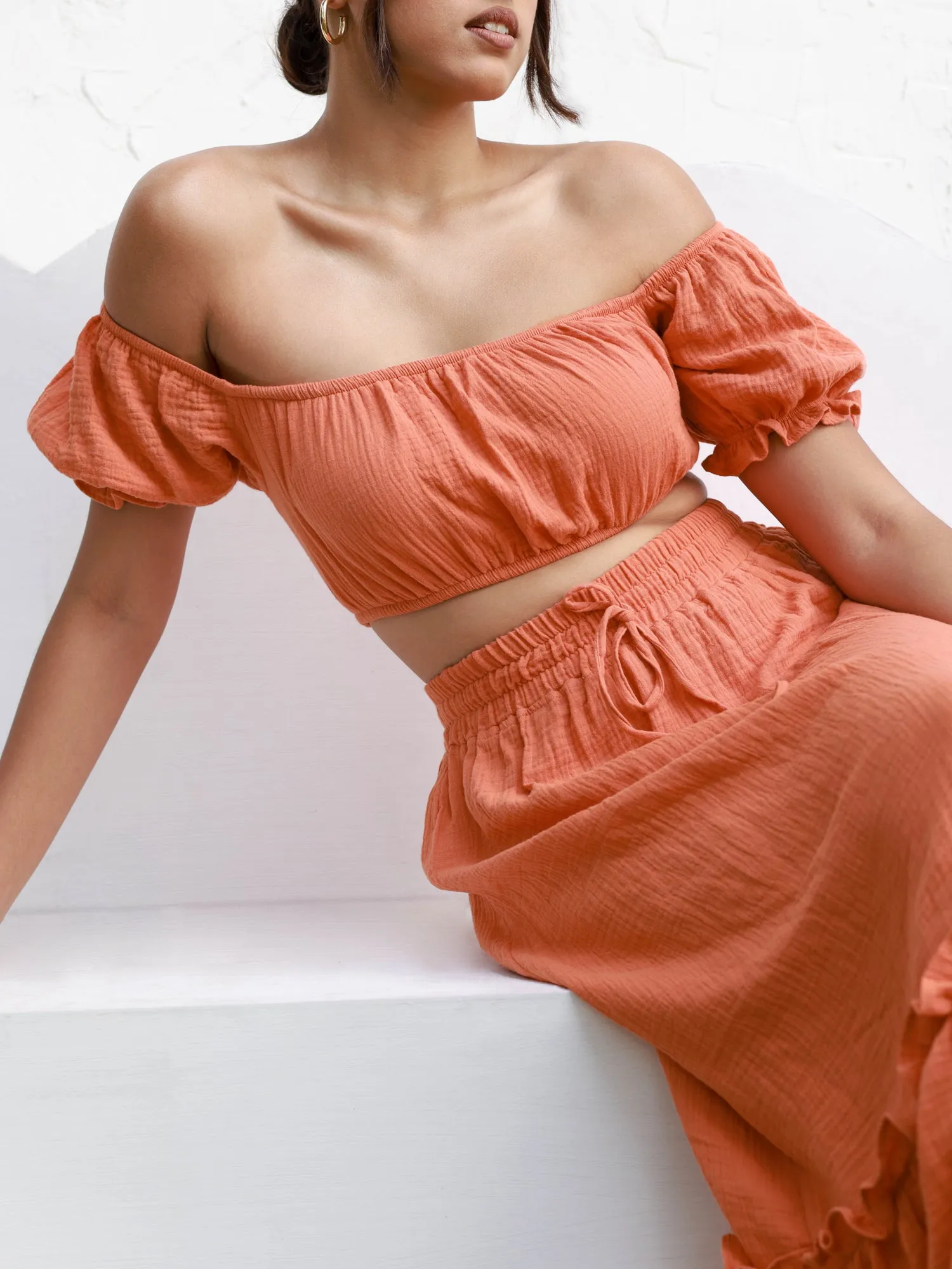 Puff Sleeve Bustier Top