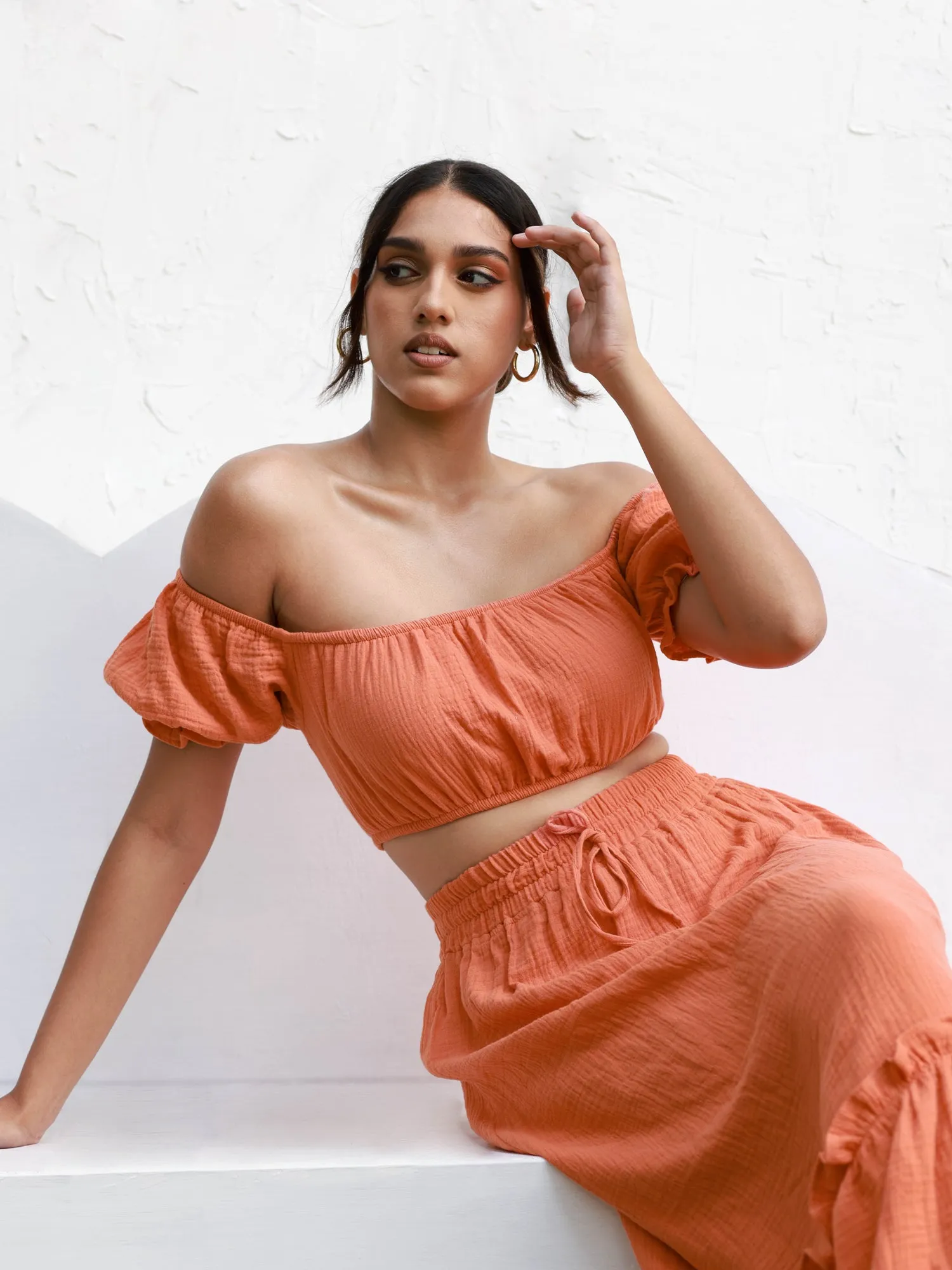 Puff Sleeve Bustier Top