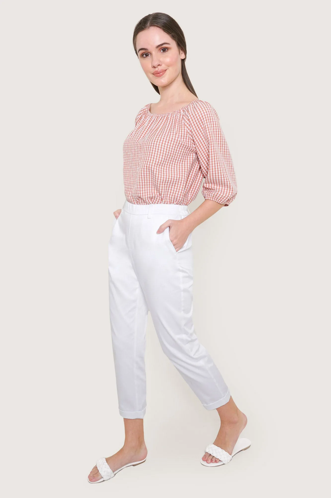 Puff Sleeve Gingham Shirt