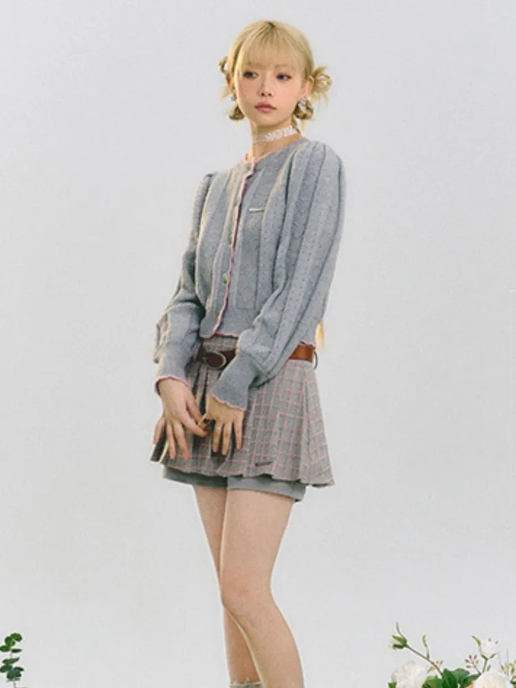 Puff Sleeve Hollow Love Cardigan【s0000001509】
