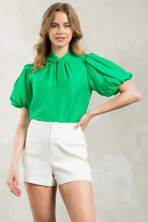 Puff Sleeve Textured Top THS1567