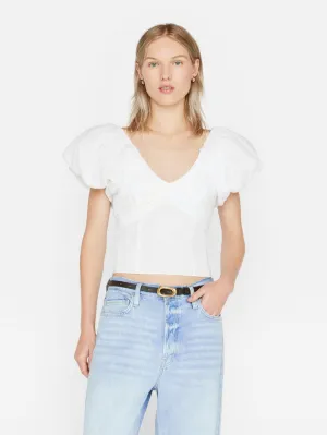 puff sleeve top - Blanc