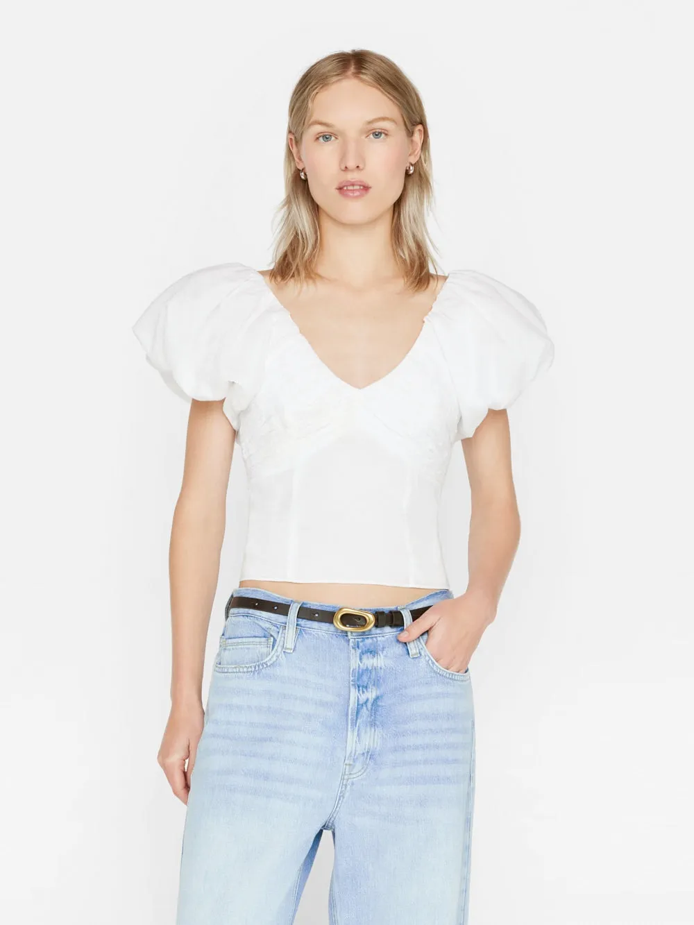 puff sleeve top - Blanc