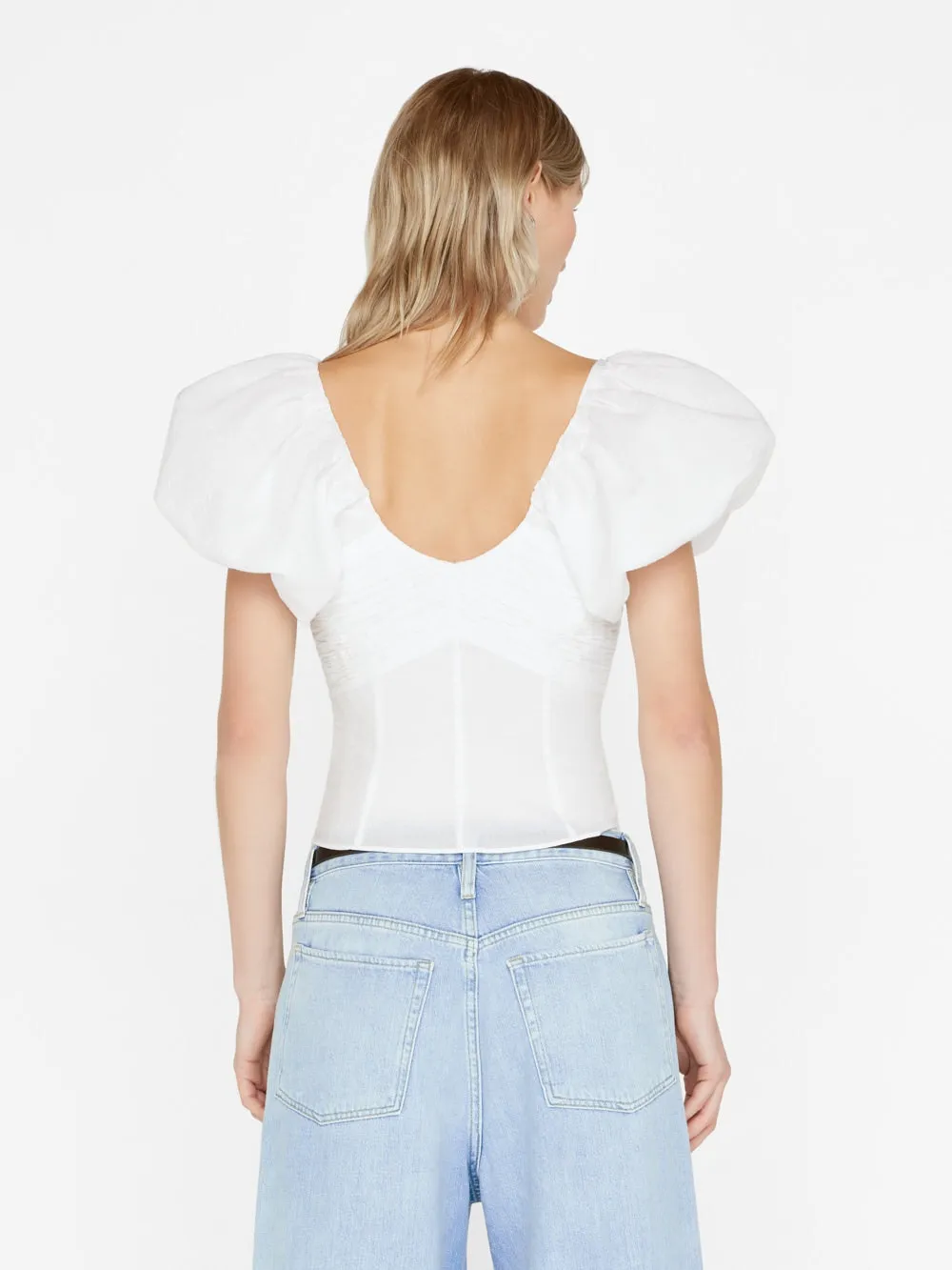 puff sleeve top - Blanc