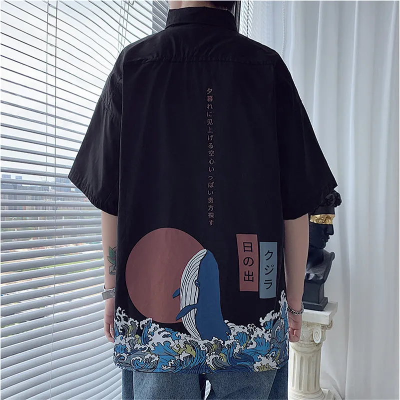 "J FAHION WAVE PRINT" SHIRT N091109