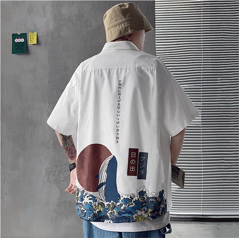 "J FAHION WAVE PRINT" SHIRT N091109