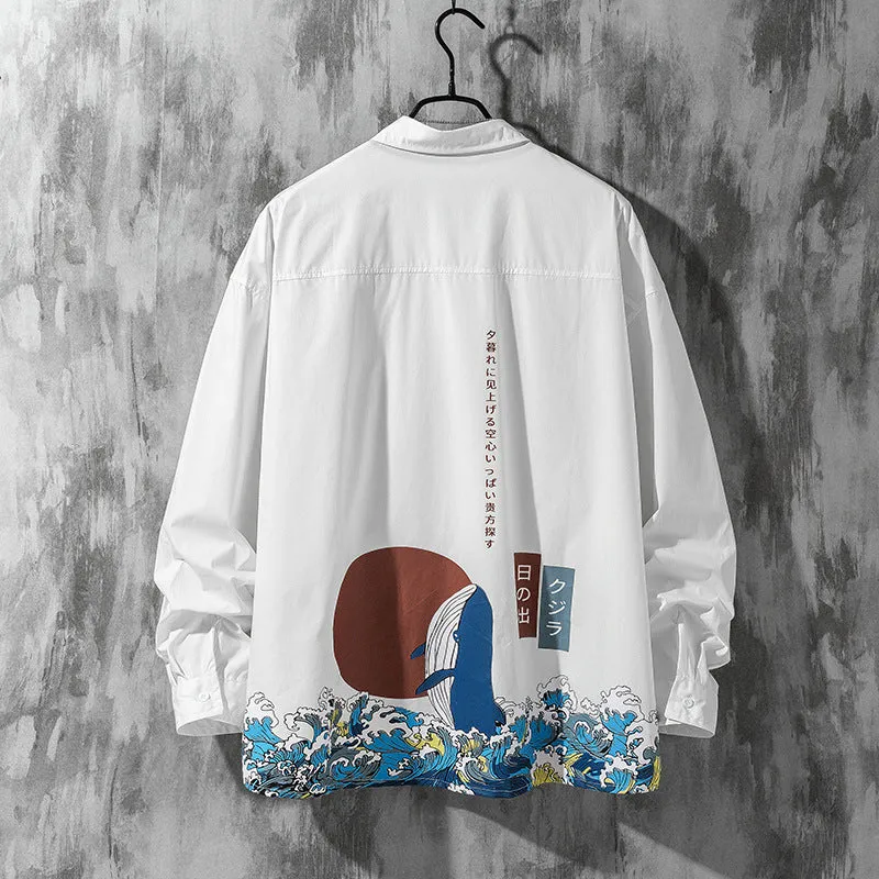 "J FAHION WAVE PRINT" SHIRT N091109