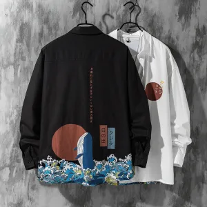 "J FAHION WAVE PRINT" SHIRT N091109