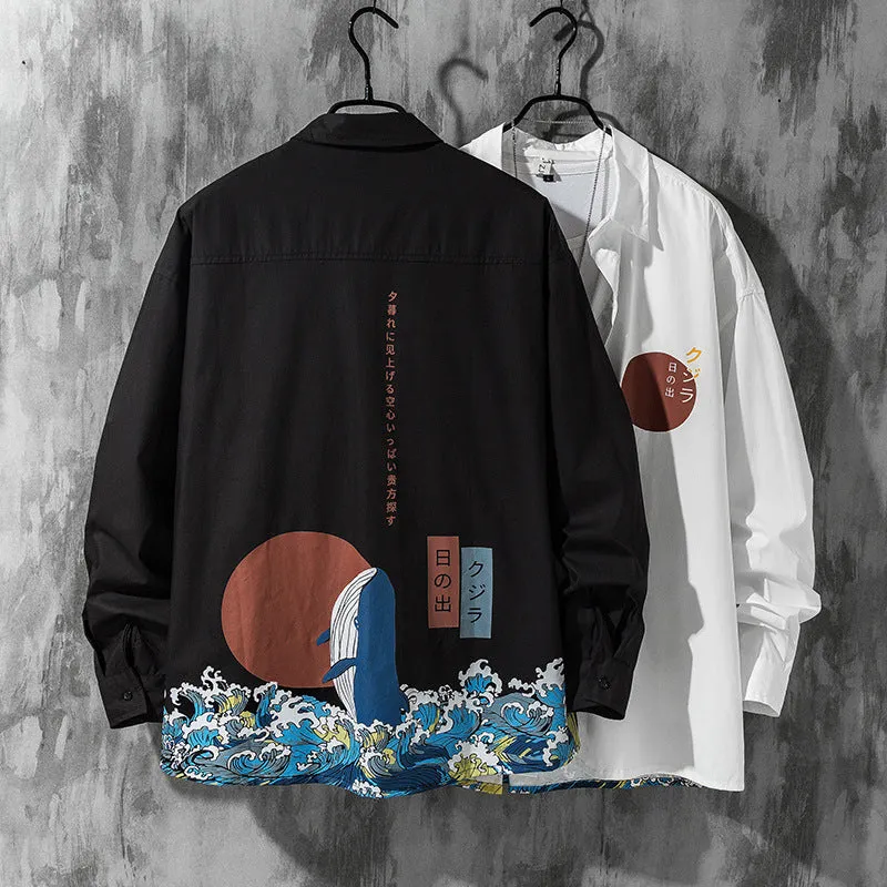 "J FAHION WAVE PRINT" SHIRT N091109