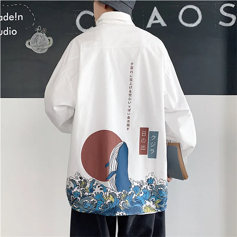 "J FAHION WAVE PRINT" SHIRT N091109
