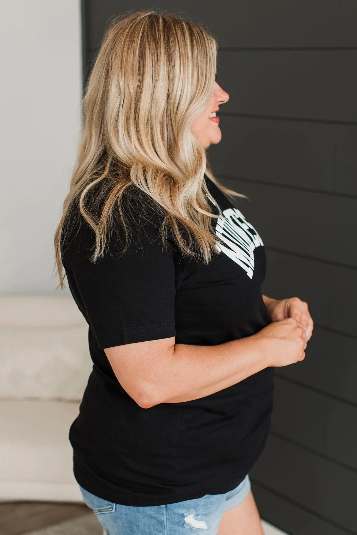 "Midwest" Puff Graphic Tee- Black