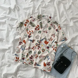 "PLANT PRINT" SHIRT D042905