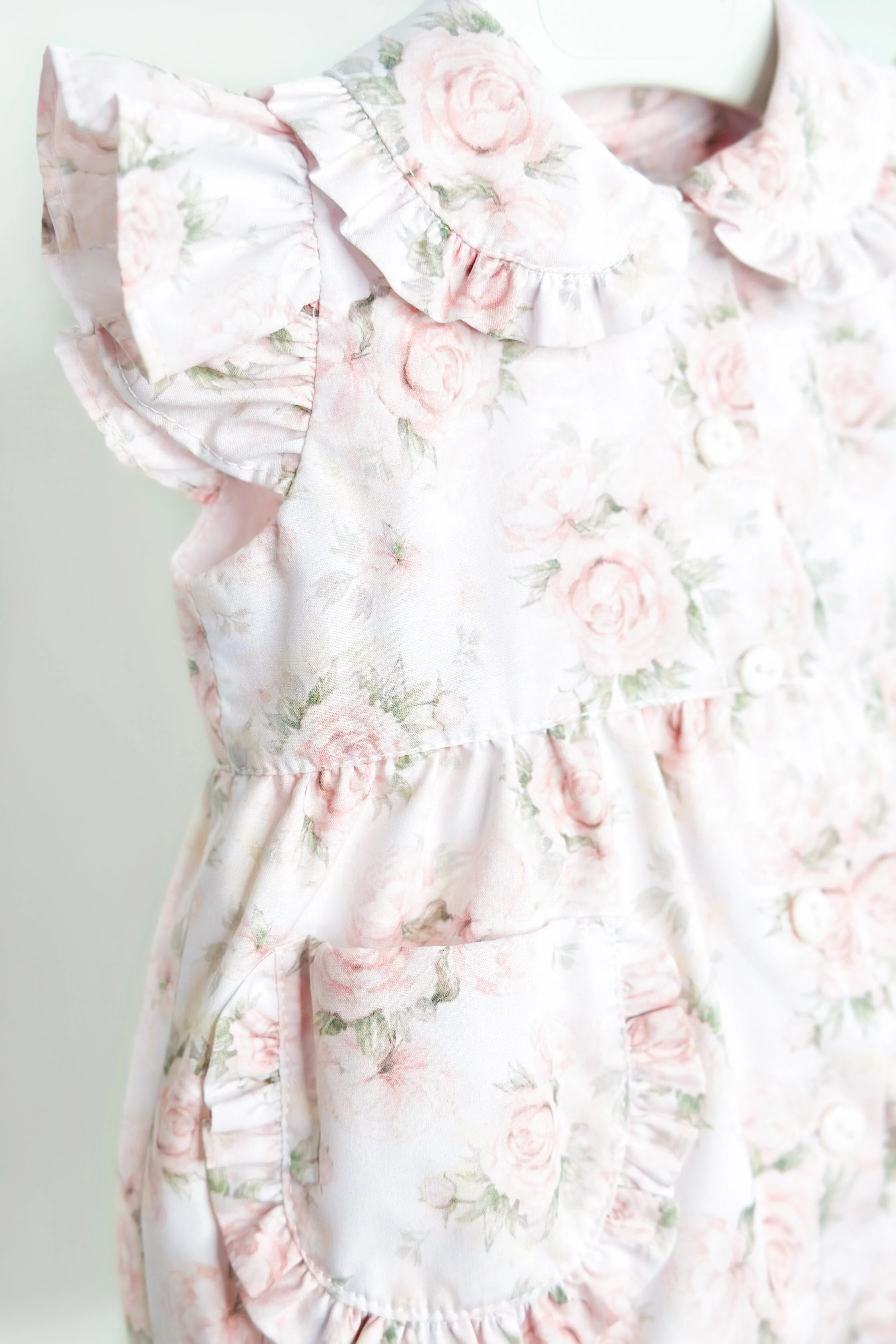 "Wendy" Pale Pink Vintage Floral Romper