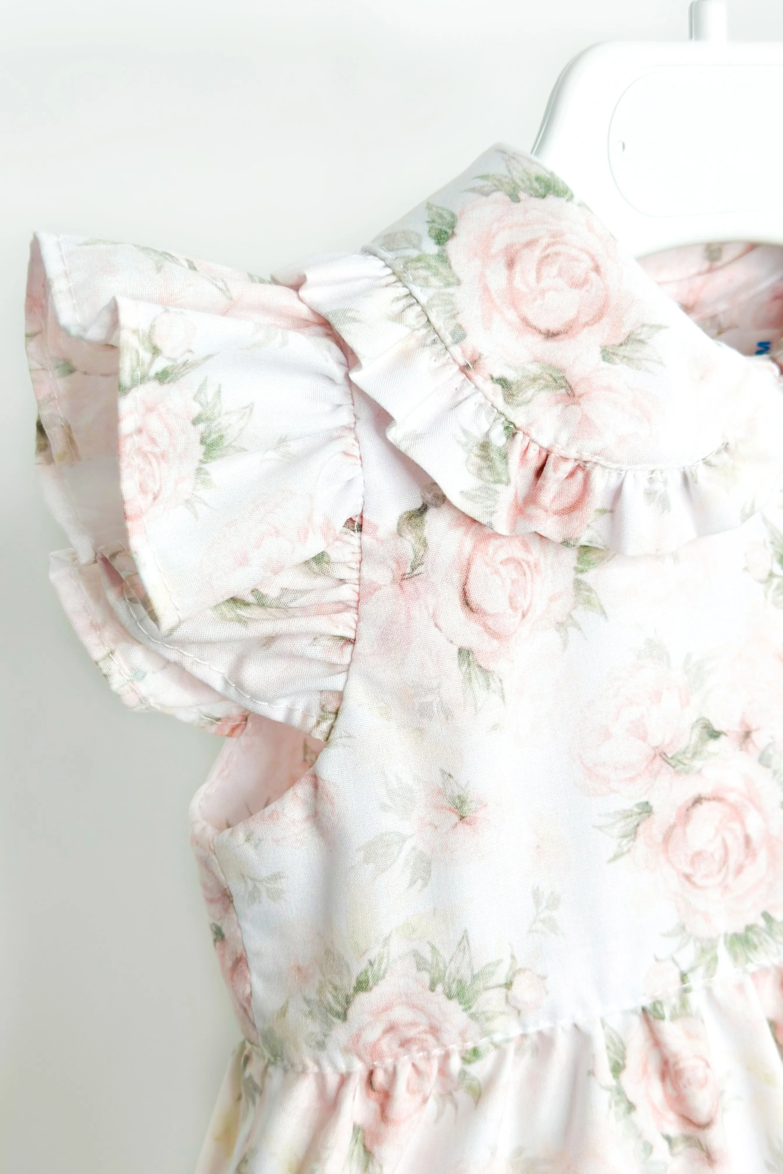 "Wendy" Pale Pink Vintage Floral Romper