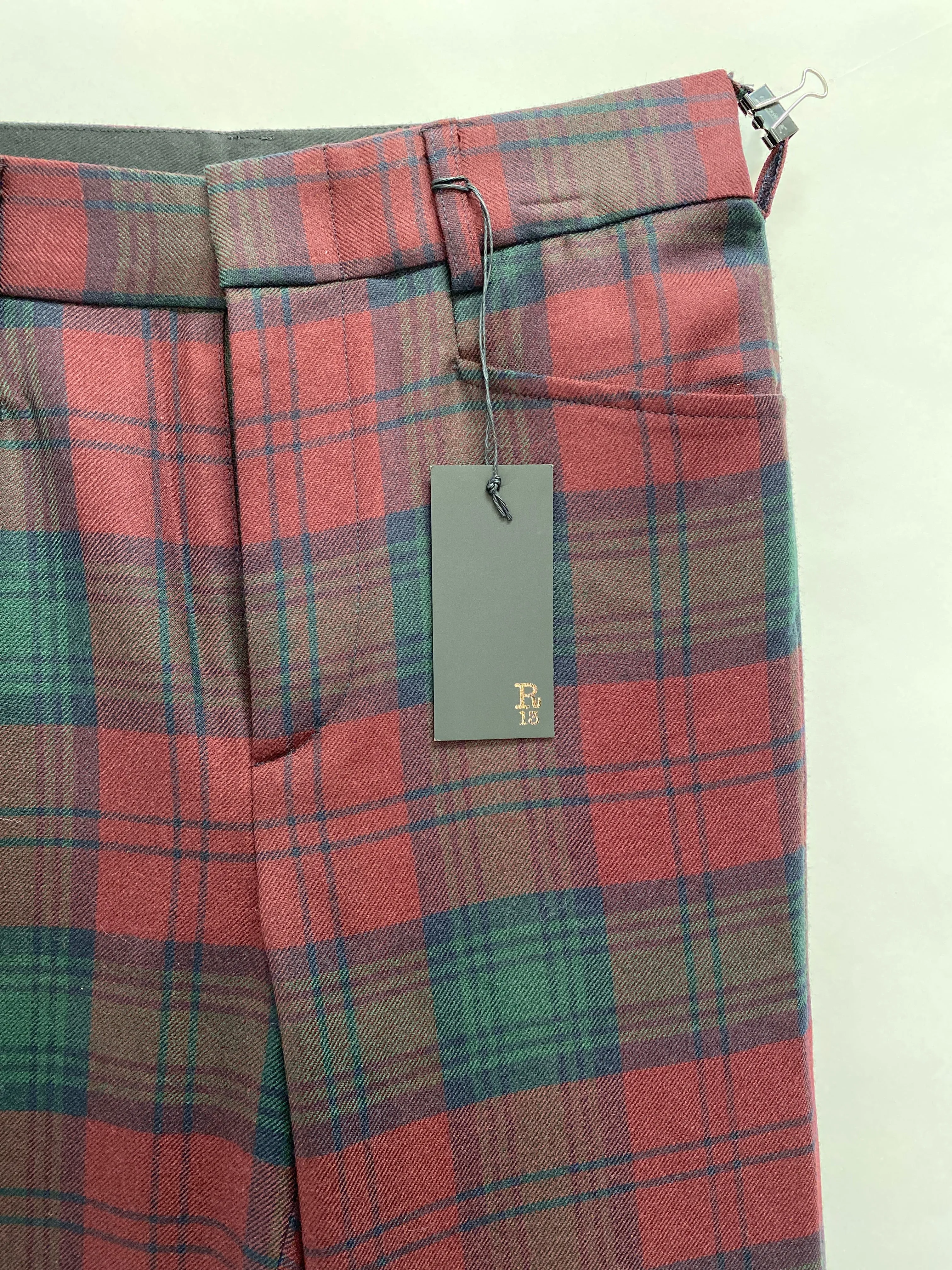 R13: Plaid Red and Green Pant