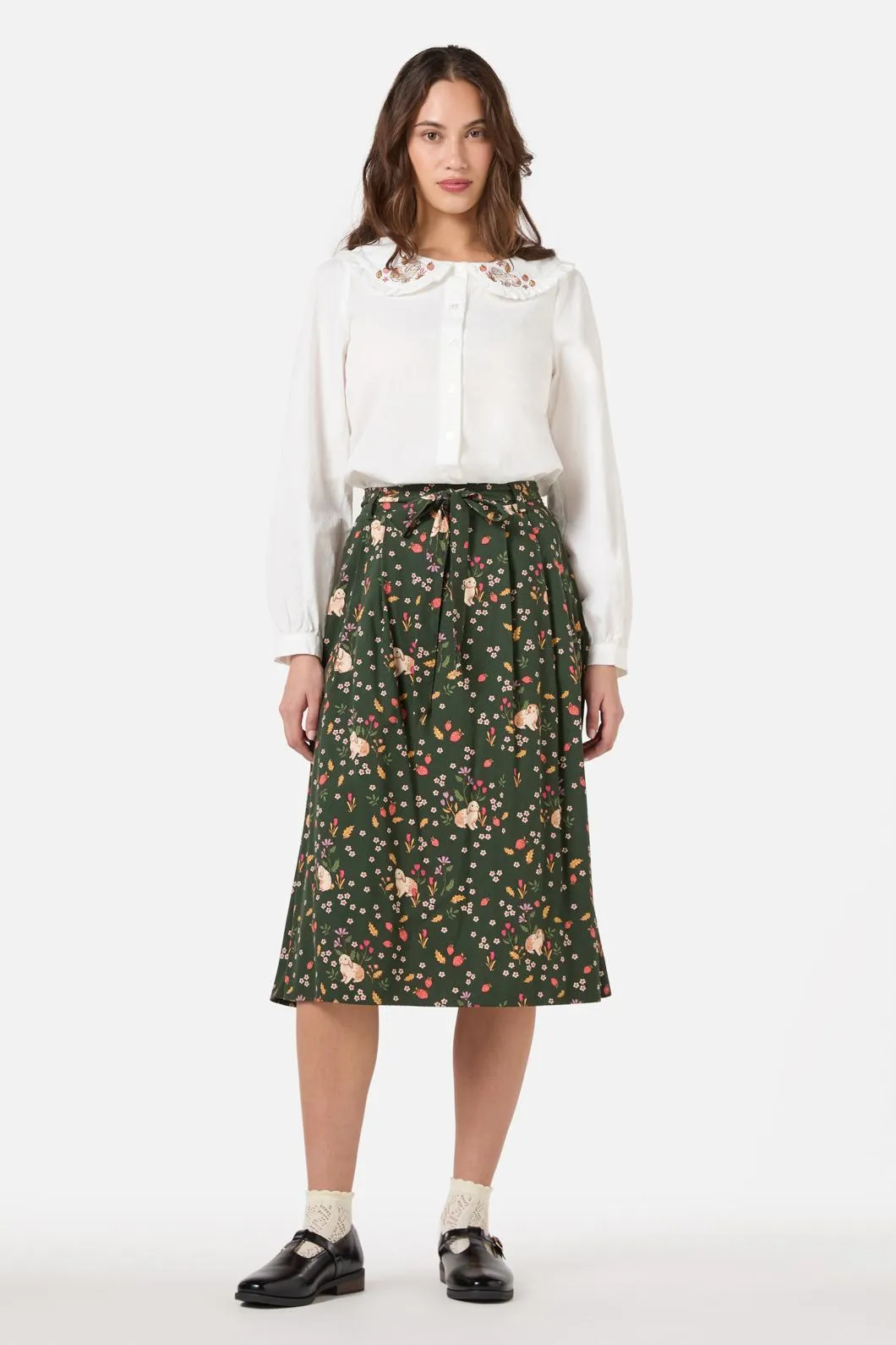 Rabbit Embroidered Blouse