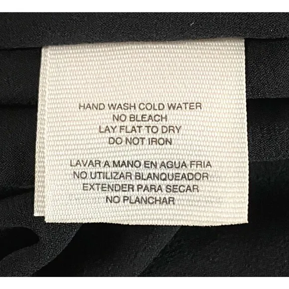 Rachel Roy Pleated Fishnet Hem Maxi Skirt Womens Size XXL Black Lined Side Zip