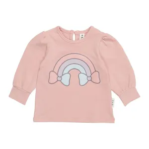 Rain Bow Puff Top - Dusty Rose
