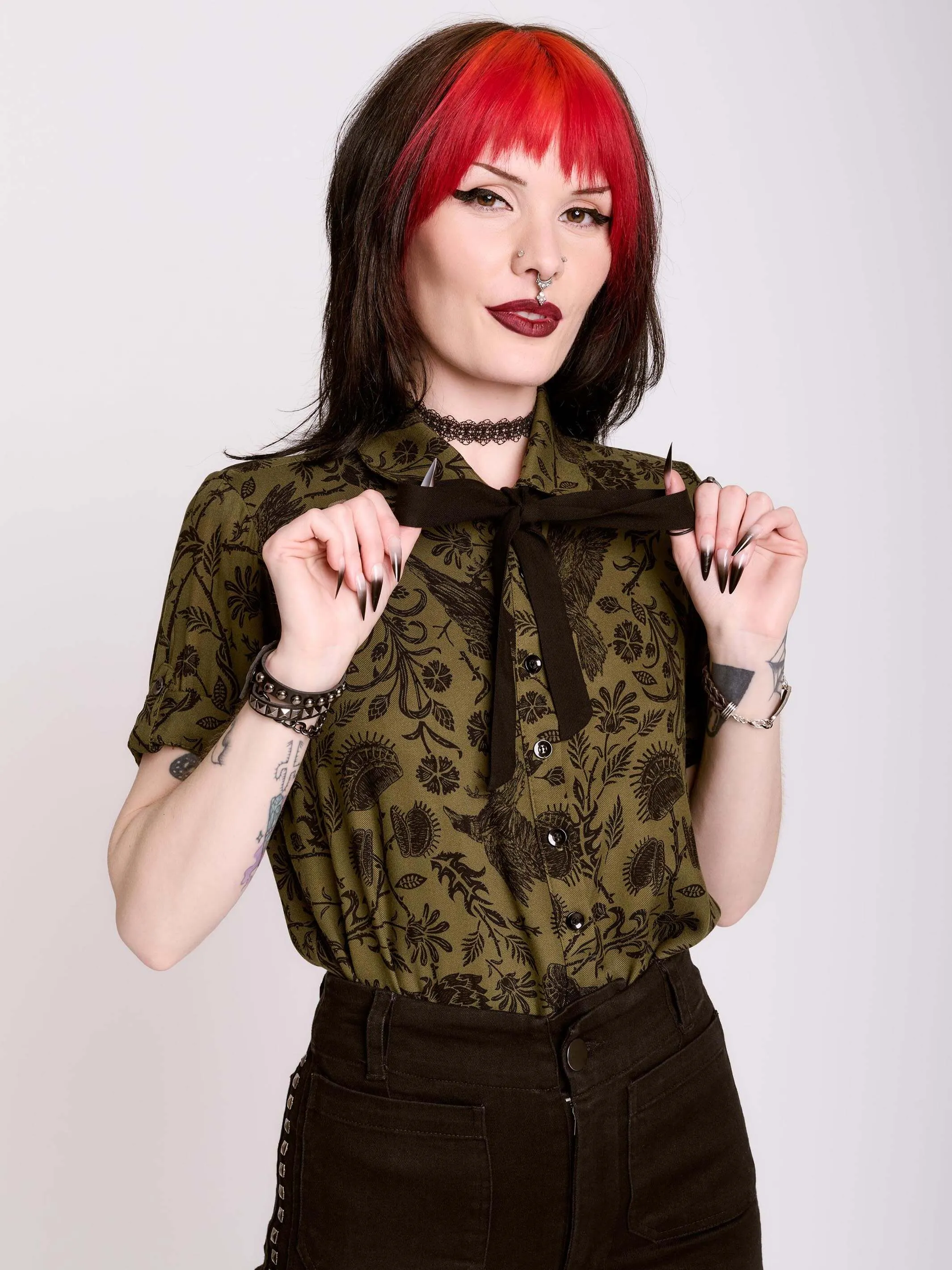 Raven Brocade Academia Shirt