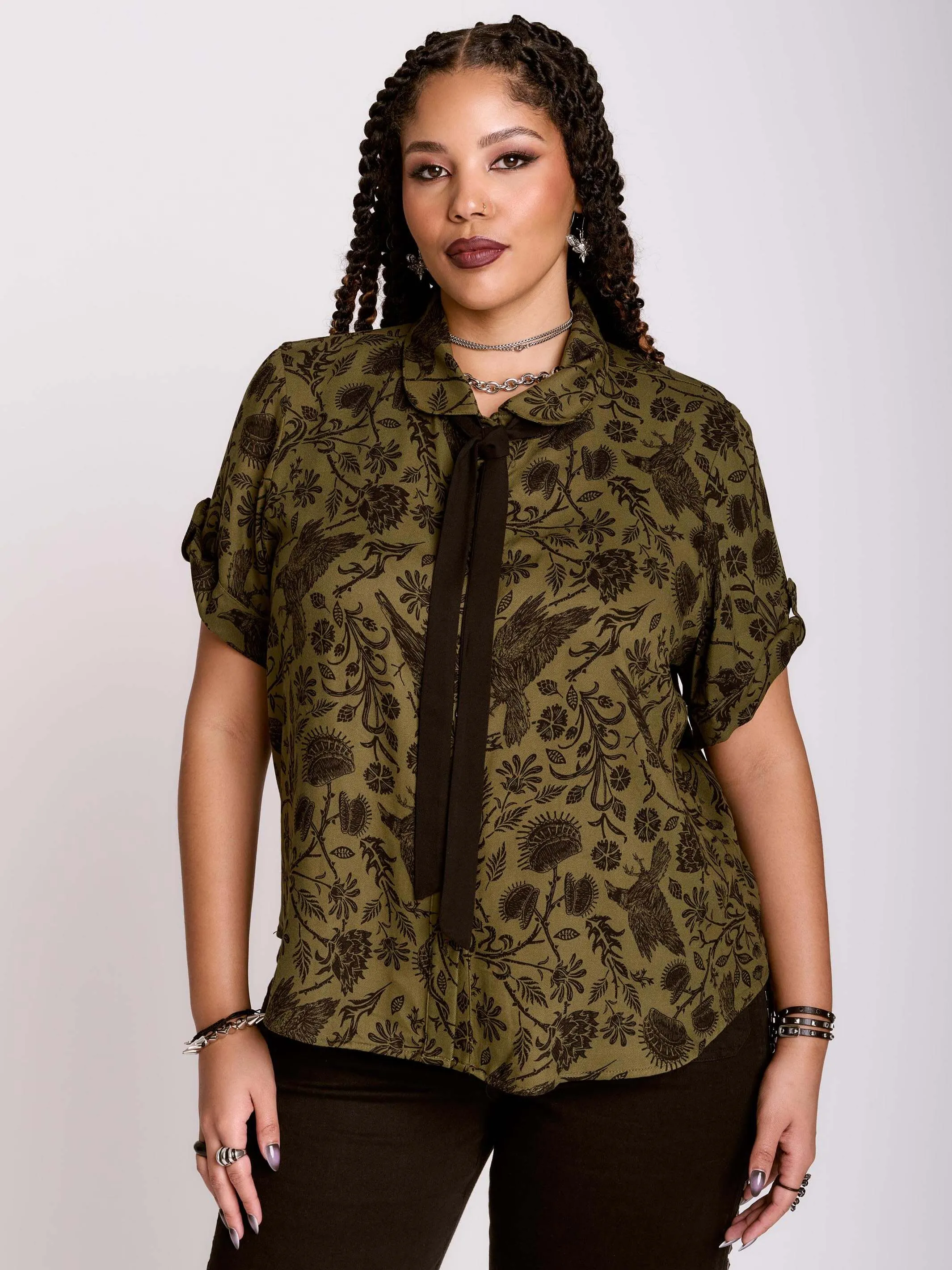 Raven Brocade Academia Shirt