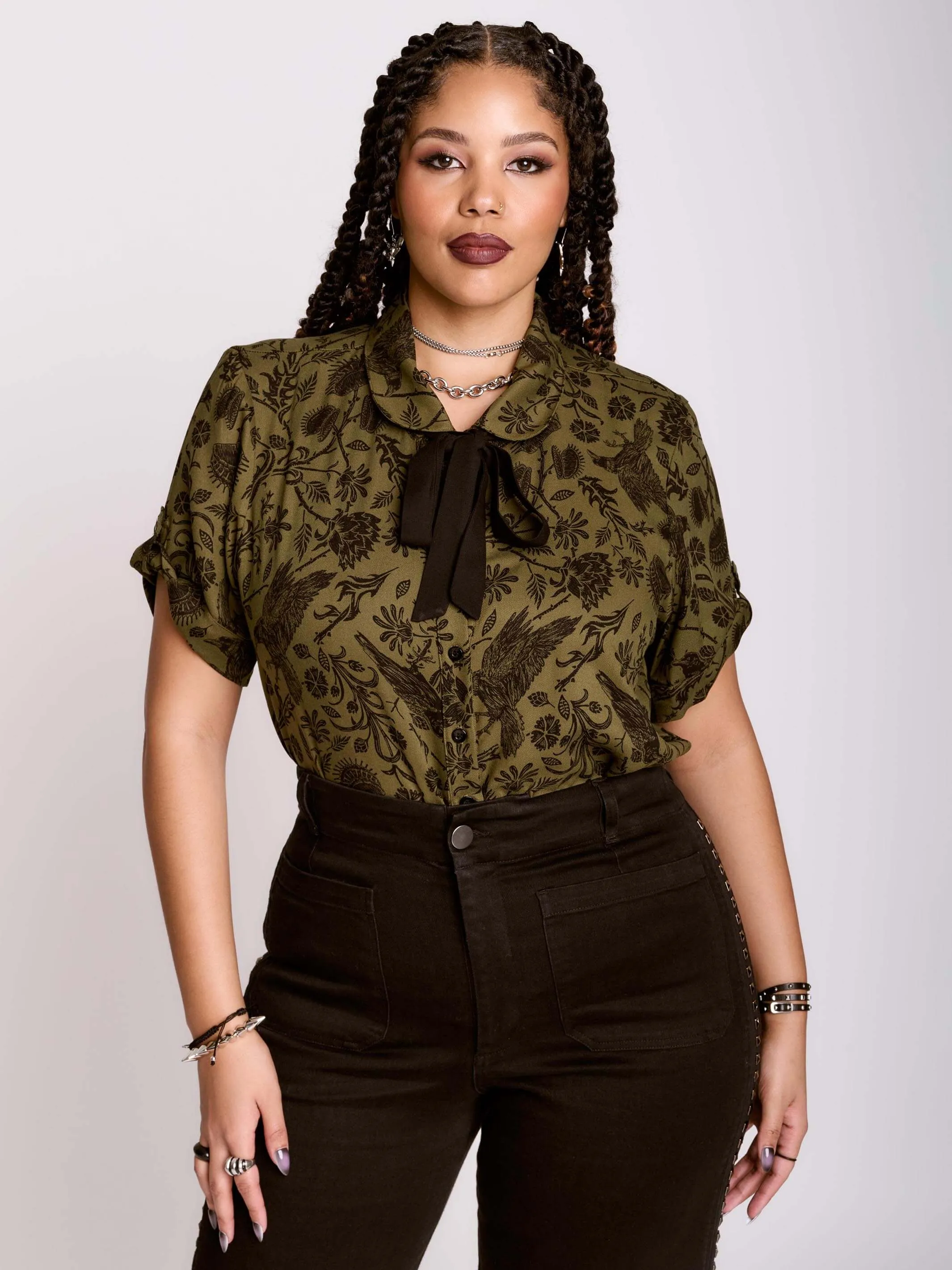 Raven Brocade Academia Shirt