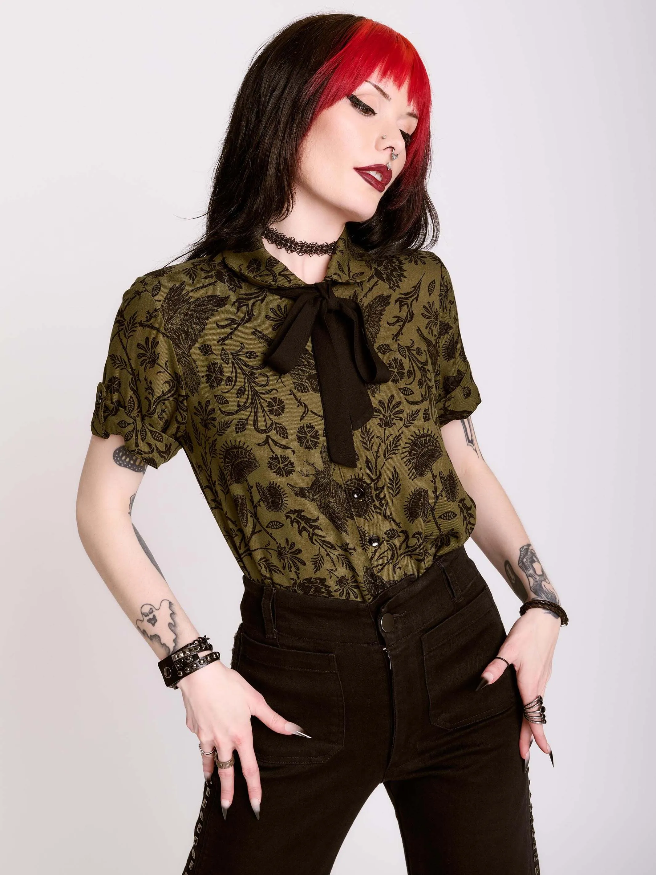 Raven Brocade Academia Shirt
