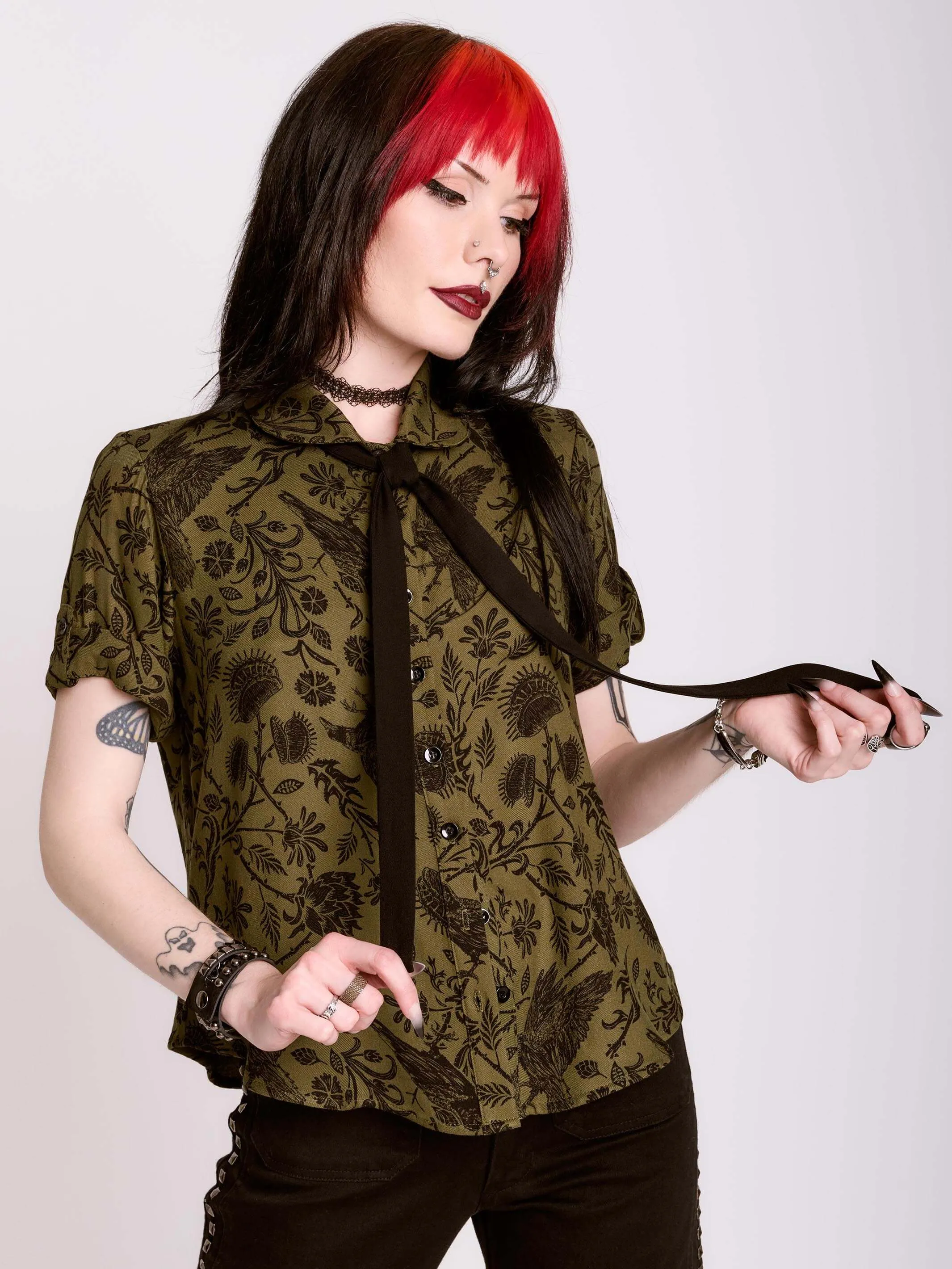 Raven Brocade Academia Shirt