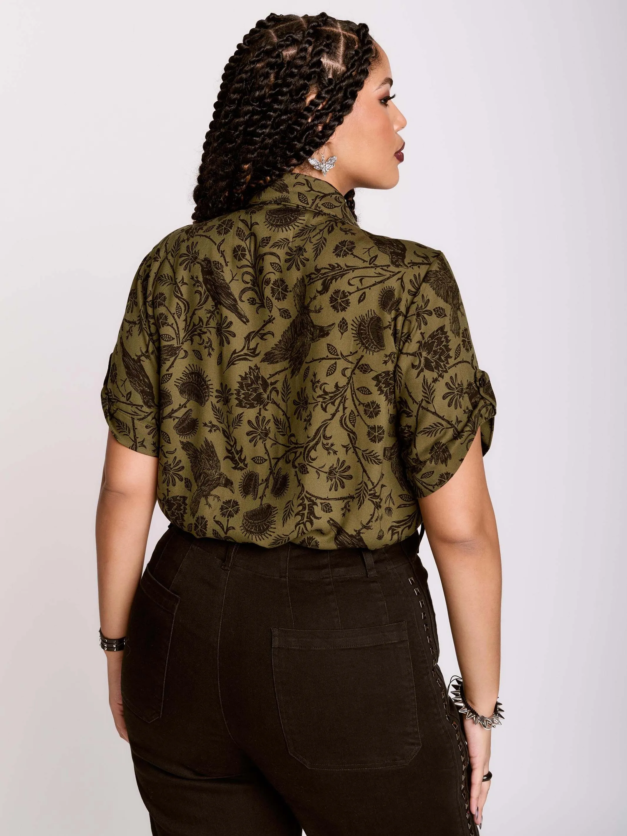Raven Brocade Academia Shirt