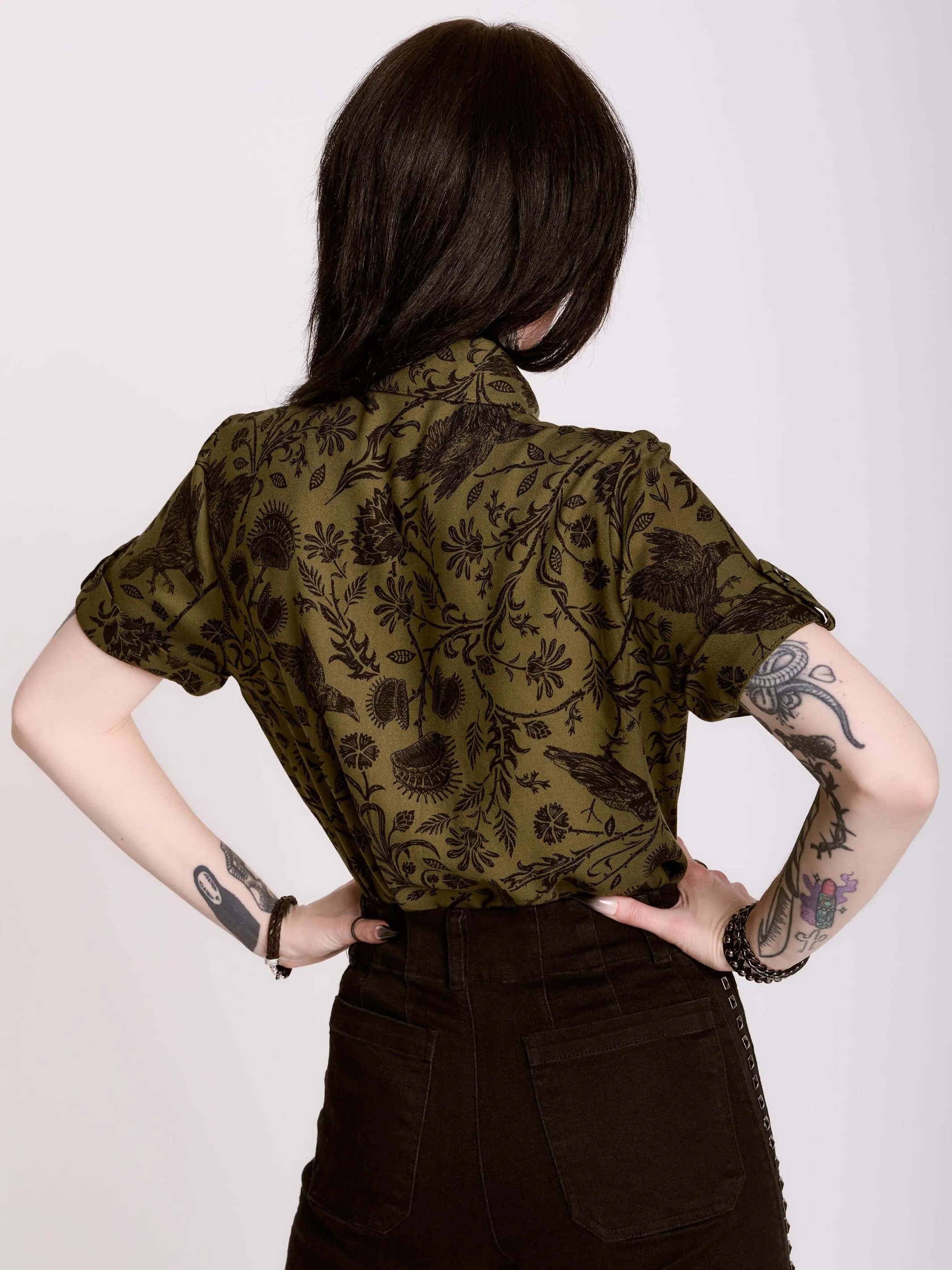 Raven Brocade Academia Shirt
