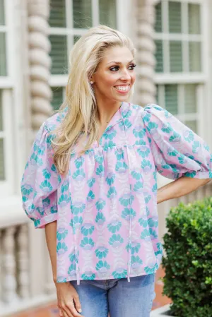 Reagan Puff Sleeve Tunic Blouse