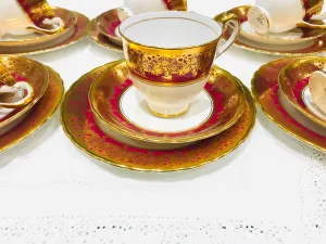 Red & Gold Afternoon Tea Vintage Tea Set
