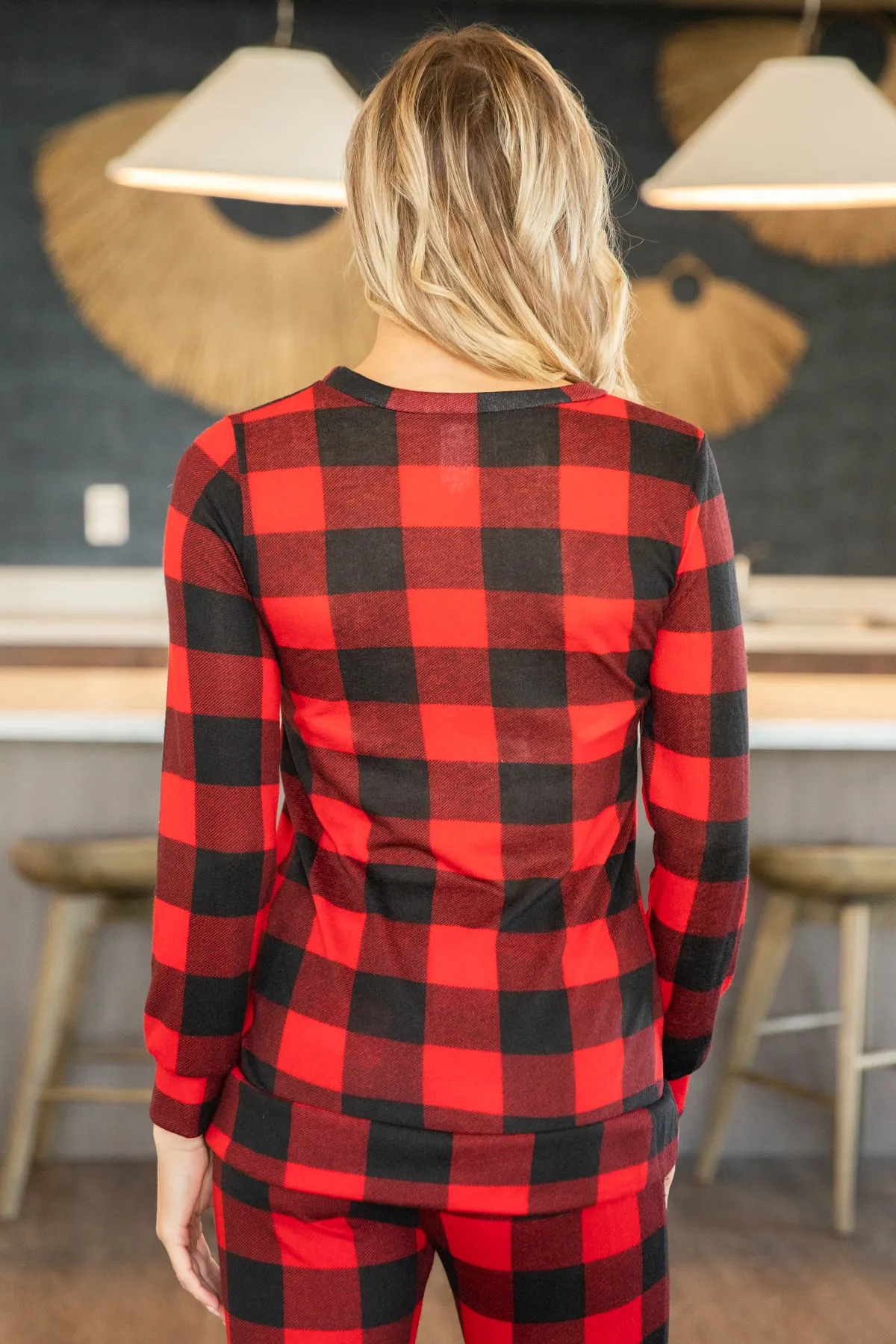 Red and Black Buffalo Plaid Lounge Set
