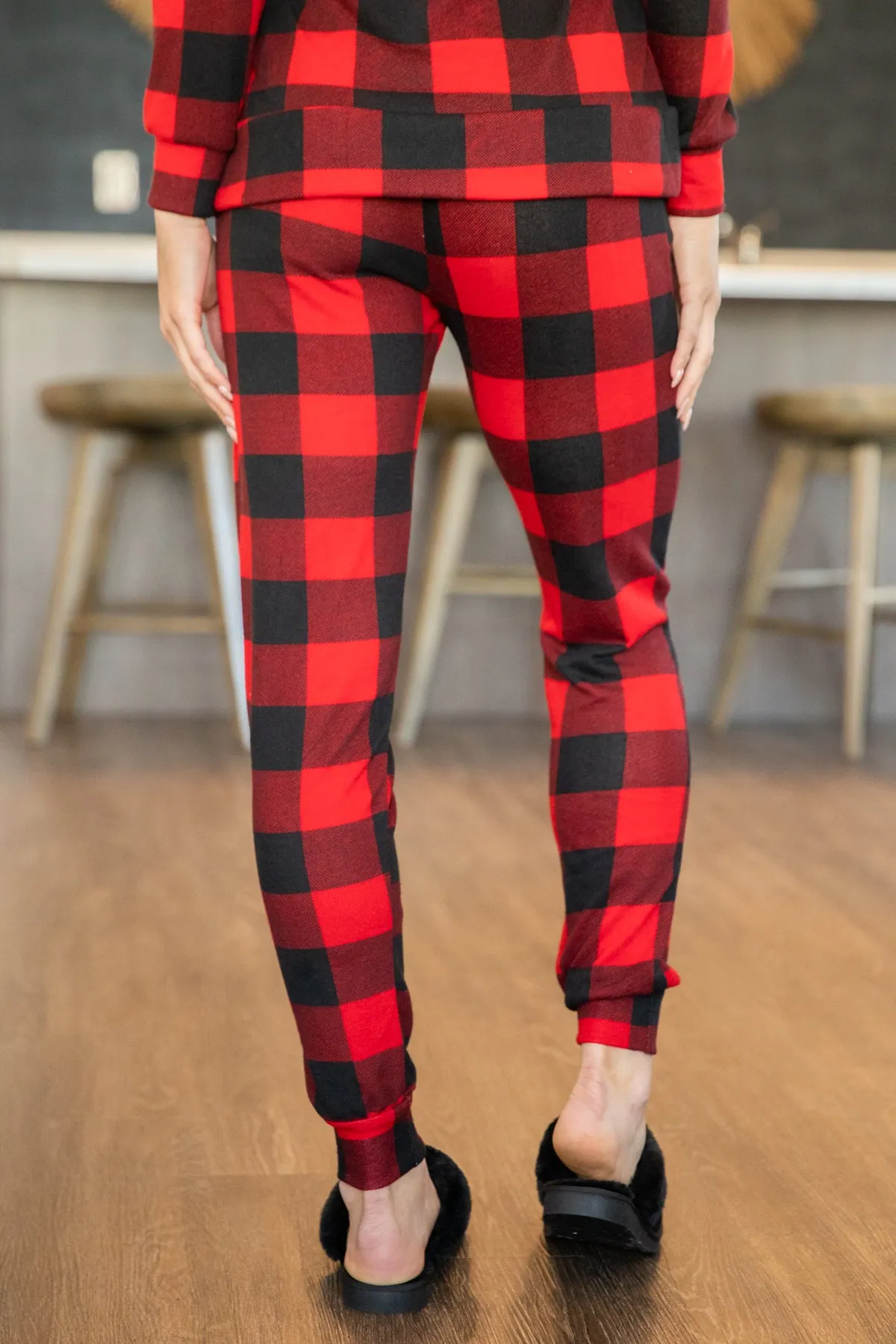 Red and Black Buffalo Plaid Lounge Set