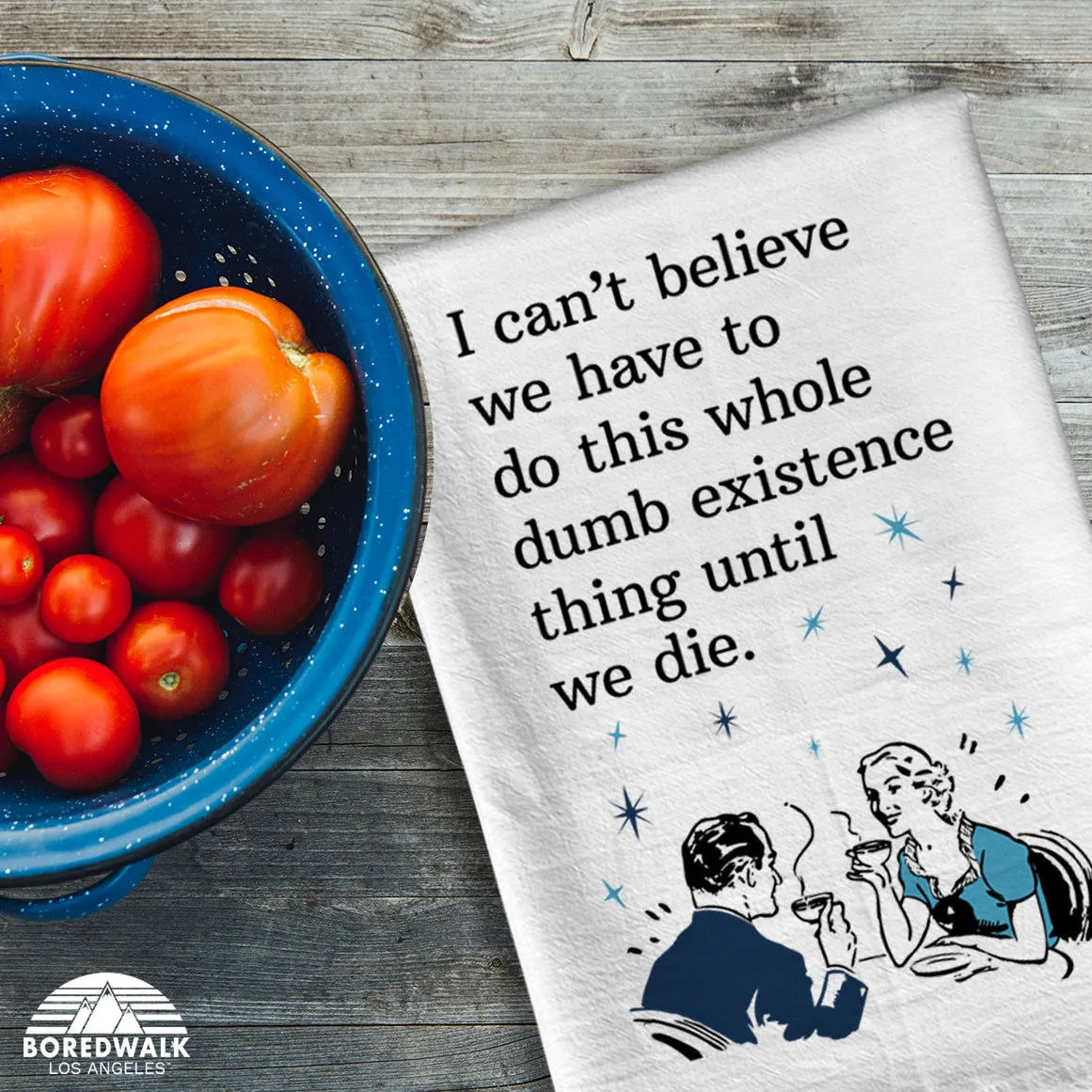 Retro Dark Humor Dish Towels - Set of 3