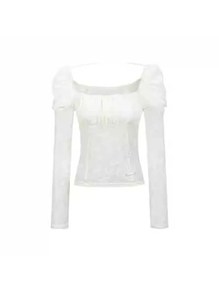 Retro puff sleeve long sleeve tops【s0000010597】