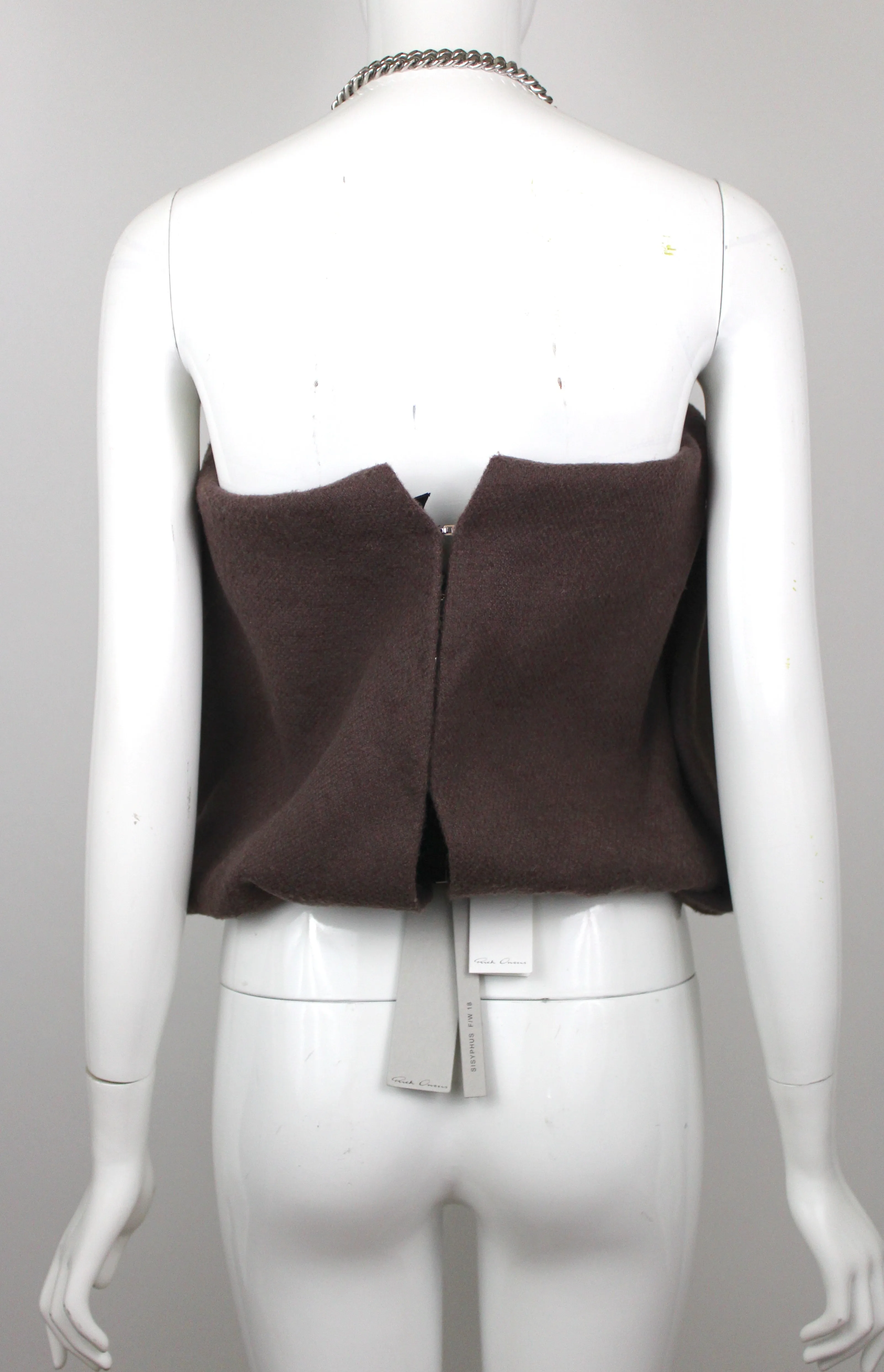 Rick Owens Camel Hair Pleated Corset, AW18, Size 2 US