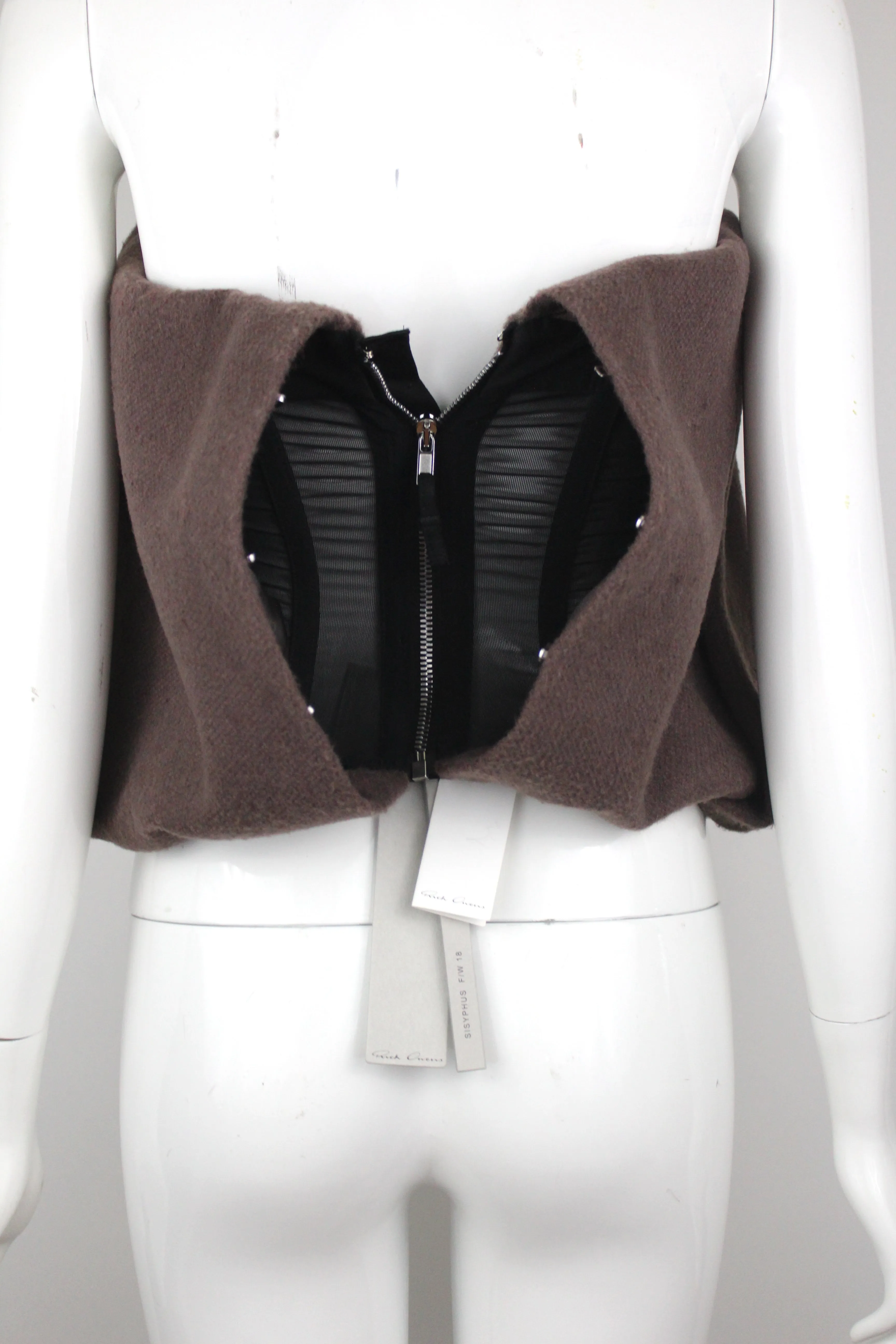 Rick Owens Camel Hair Pleated Corset, AW18, Size 2 US