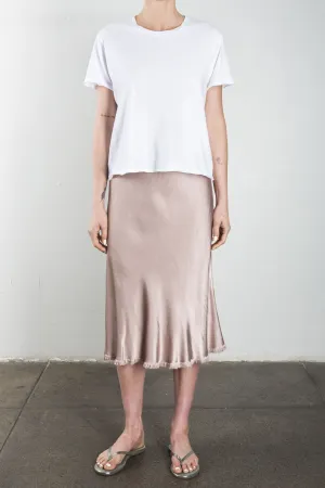 Riley Skirt in Vintage Satin - Nude